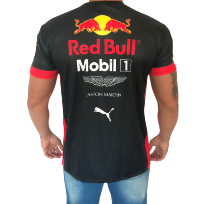 Camisa Dry Fit F1 Red Bull Preta - Proteção UV