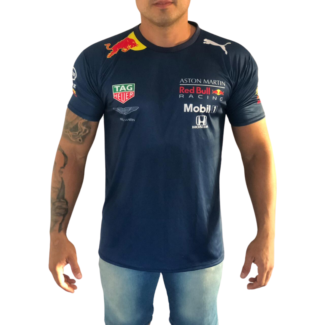 Camisa Dry Fit F1 RedBull Azul Marinho - Proteção UV