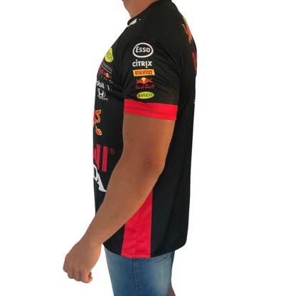 Camisa Dry Fit F1 Red Bull Preta - Proteção UV