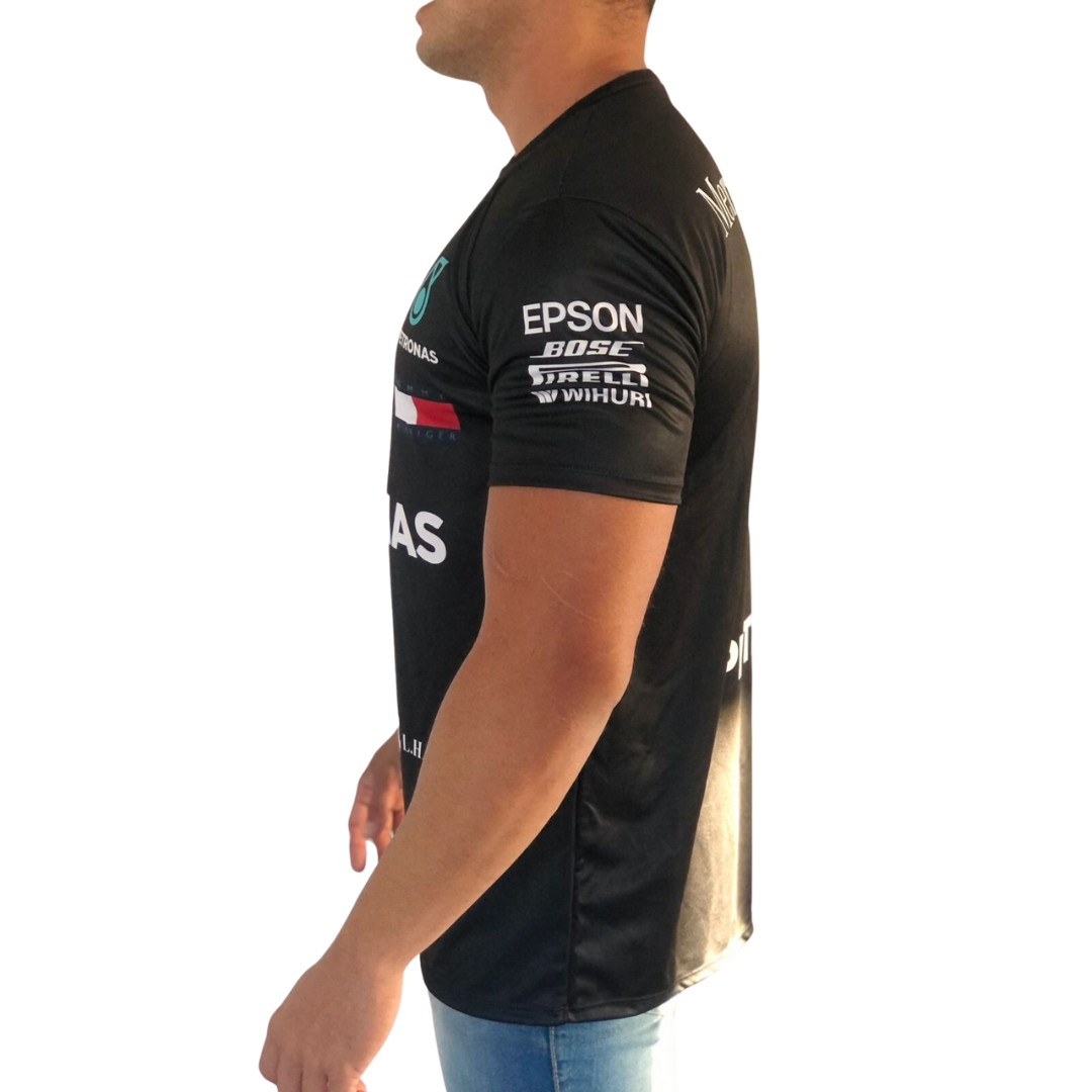 Camisa Dry Fit F1 AMG Petronas Preta - Proteção UV