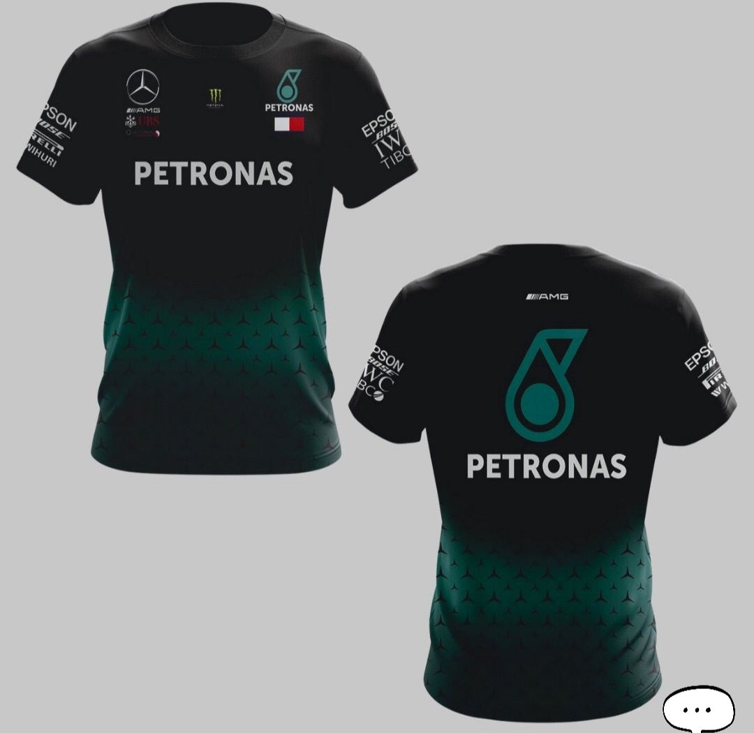 Camisa Dry Fit F1 AMG Petronas Preto/Verde - Proteção UV