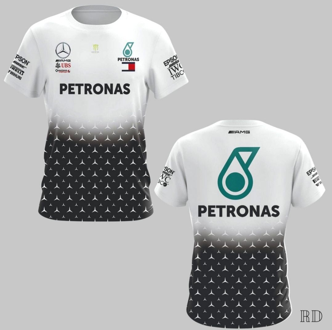 Camisa Dry Fit F1 AMG Petronas Branca - Proteção UV