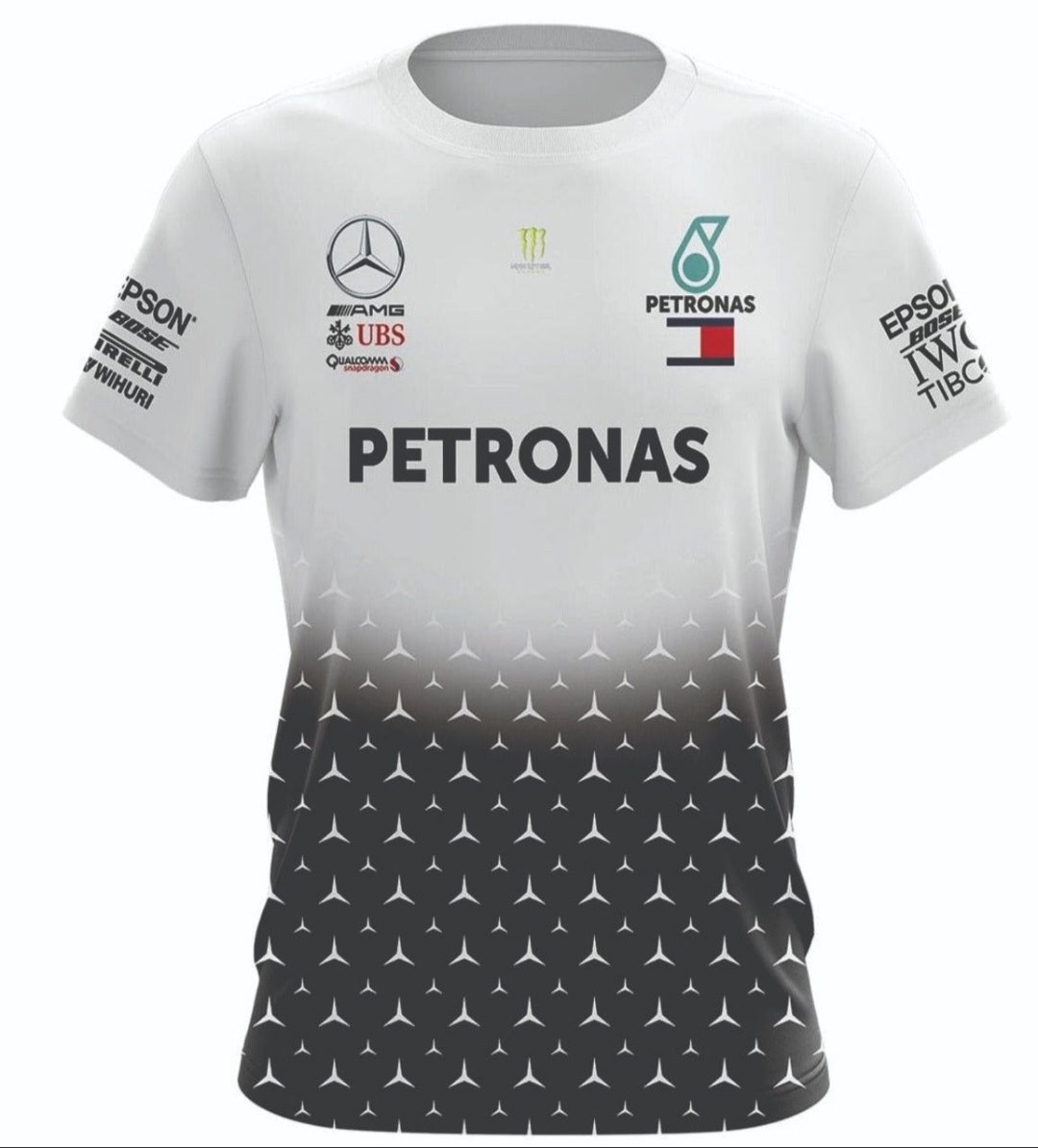 Camisa Dry Fit F1 AMG Petronas Branca - Proteção UV