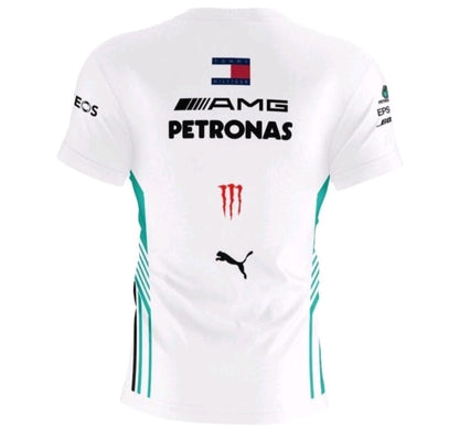 Camisa Dry Fit F1 AMG Petronas L.Hamilton Branca - Proteção UV