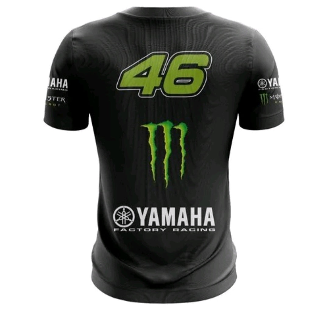 Camisa Dry Fit Valentino Rossi Black Monster Energy Drink - Proteção UV