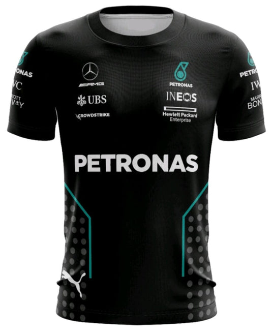 Camisa Hamilton Petronas Preta 2024 Proteção UV