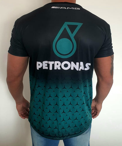 Camisa Dry Fit F1 AMG Petronas Preto/Verde - Proteção UV